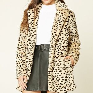 BRAND NEW FOREVER 21 FAUX FUR CHEETAH COAT